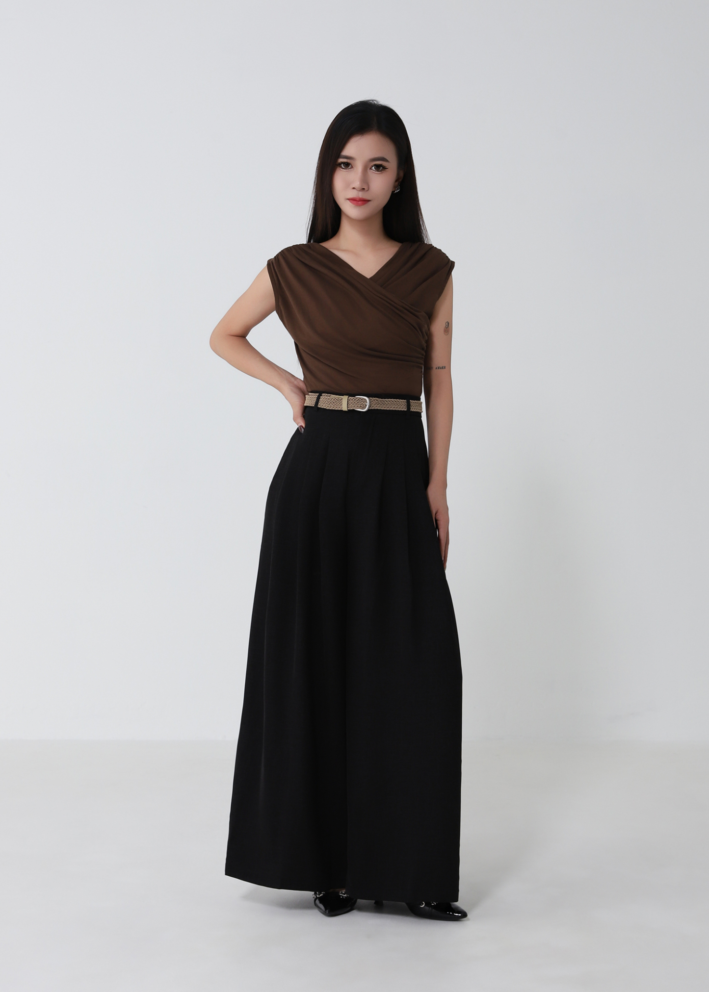 High Waist Wide Leg Long Pants DJ273