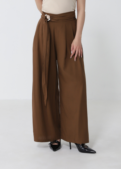Draped Wide Leg Maxi With Belt Long Pant DJ275