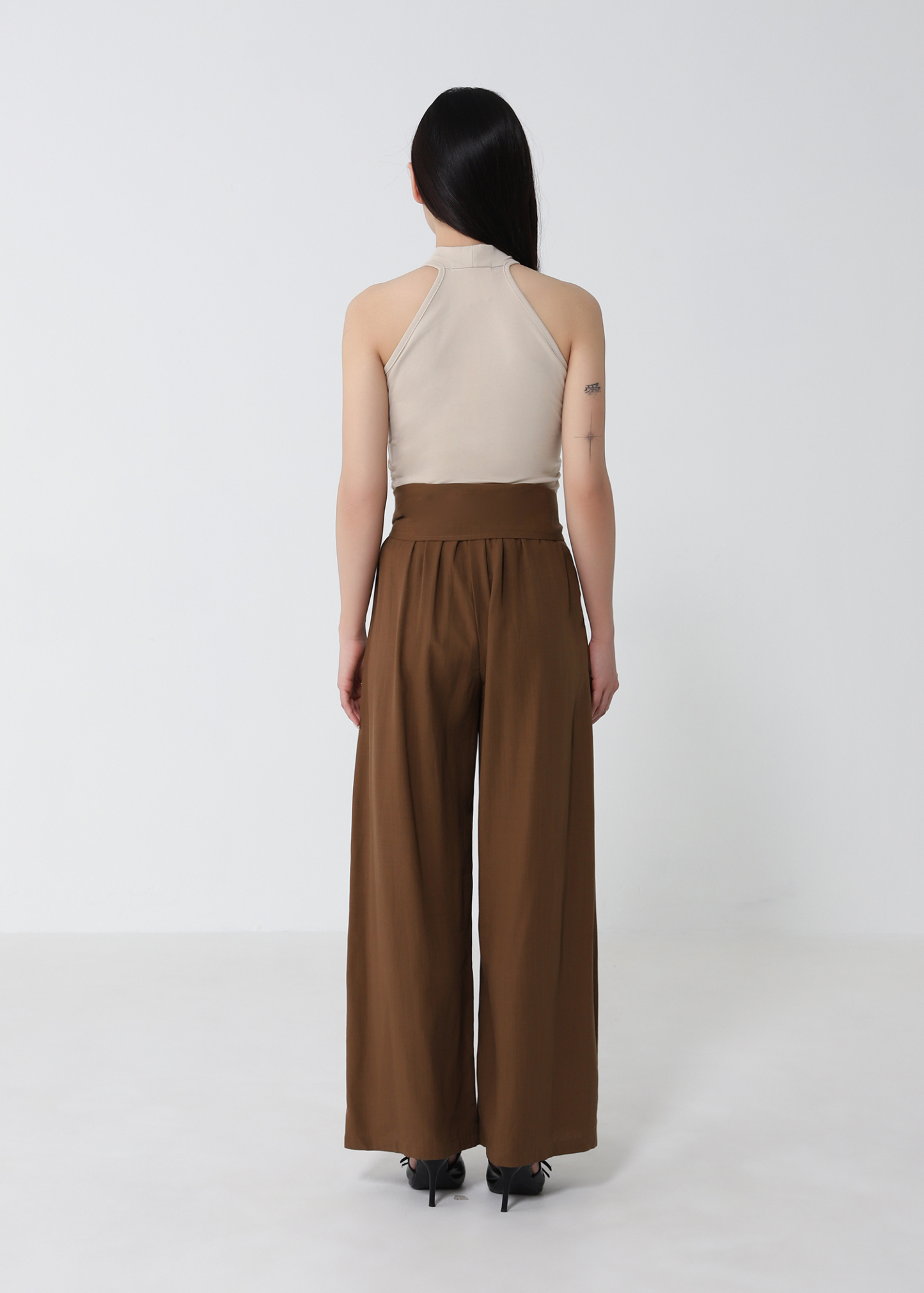 Draped Wide Leg Maxi With Belt Long Pant DJ275