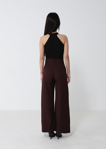 Pleated Panel Wide-Leg Long Pants DJ279