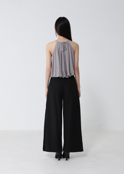 Pleated Panel Wide-Leg Long Pants DJ279