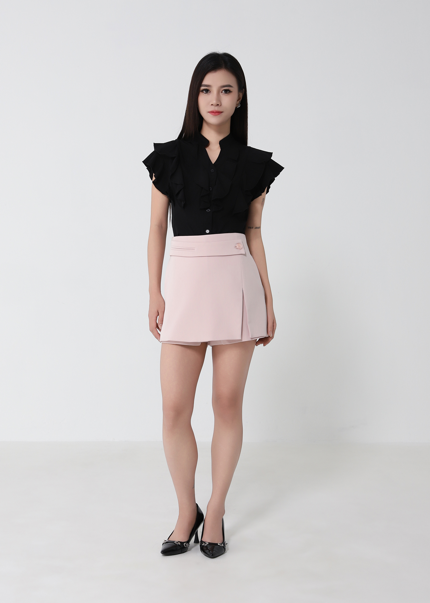 Sleeveless Ruffles Top DJ282