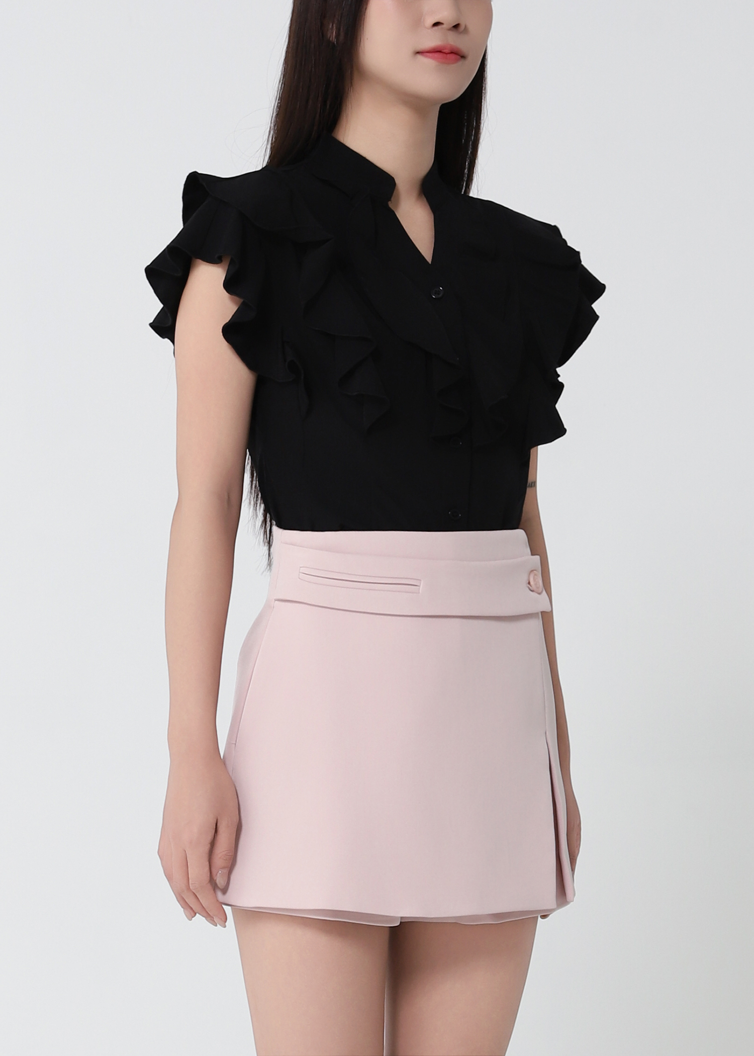 Sleeveless Ruffles Top DJ282