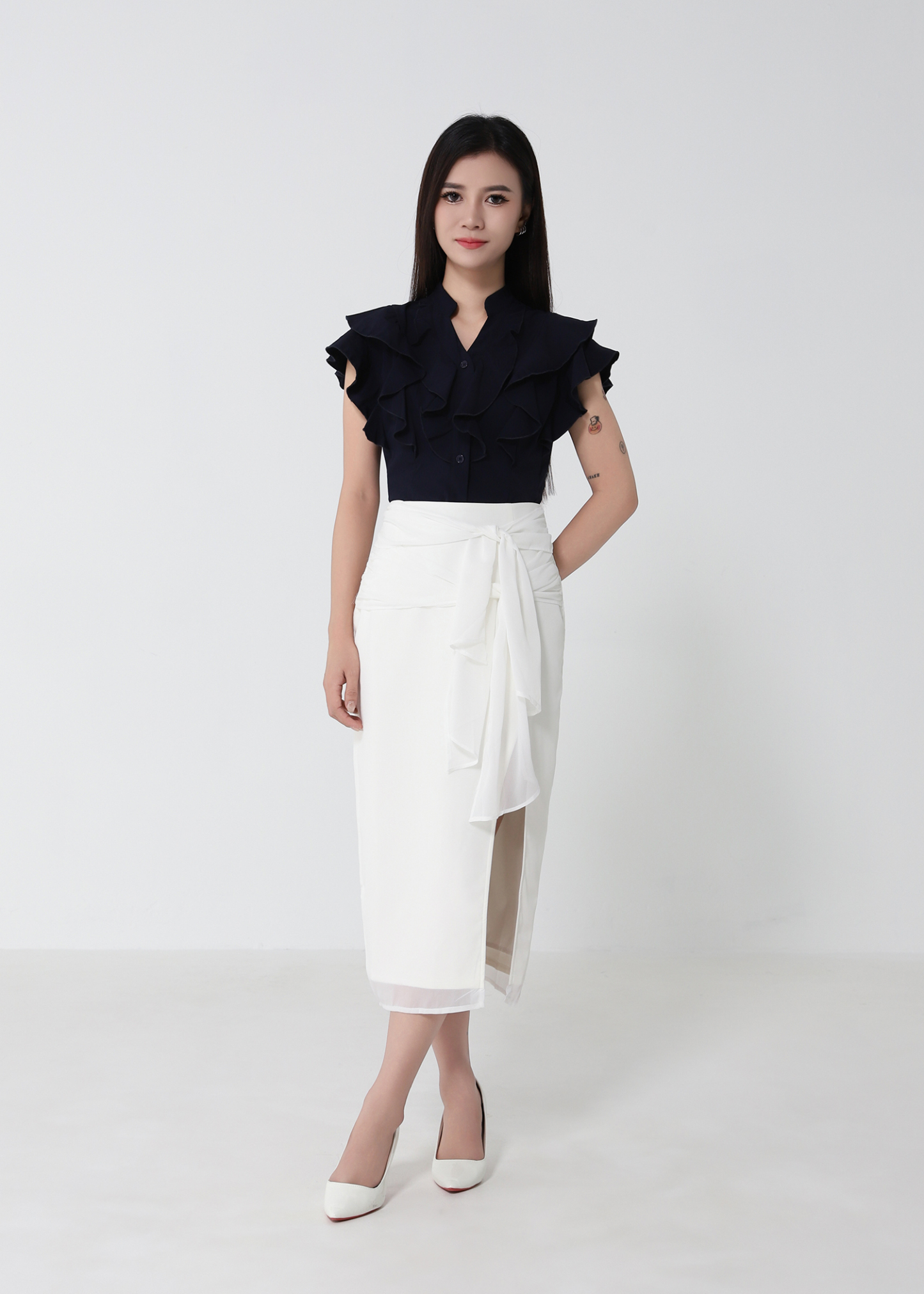 Sleeveless Ruffles Top DJ282