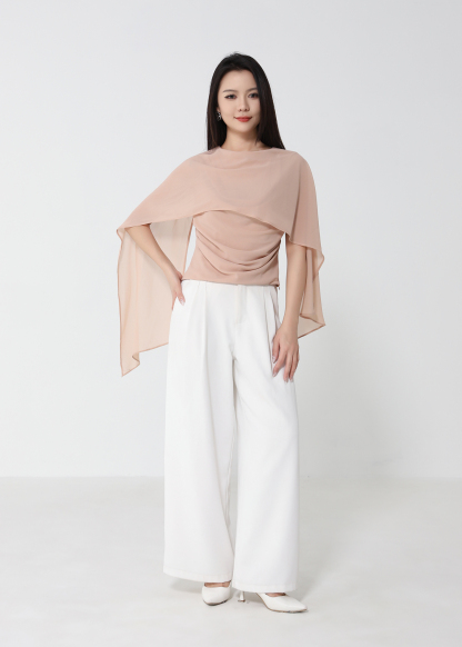 Draped Scarf-Neck Sleeveless Top DJ289