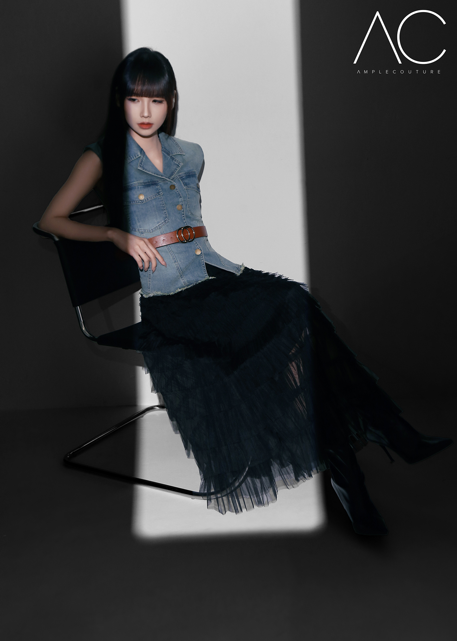 Button Up Denim Vest DJ300