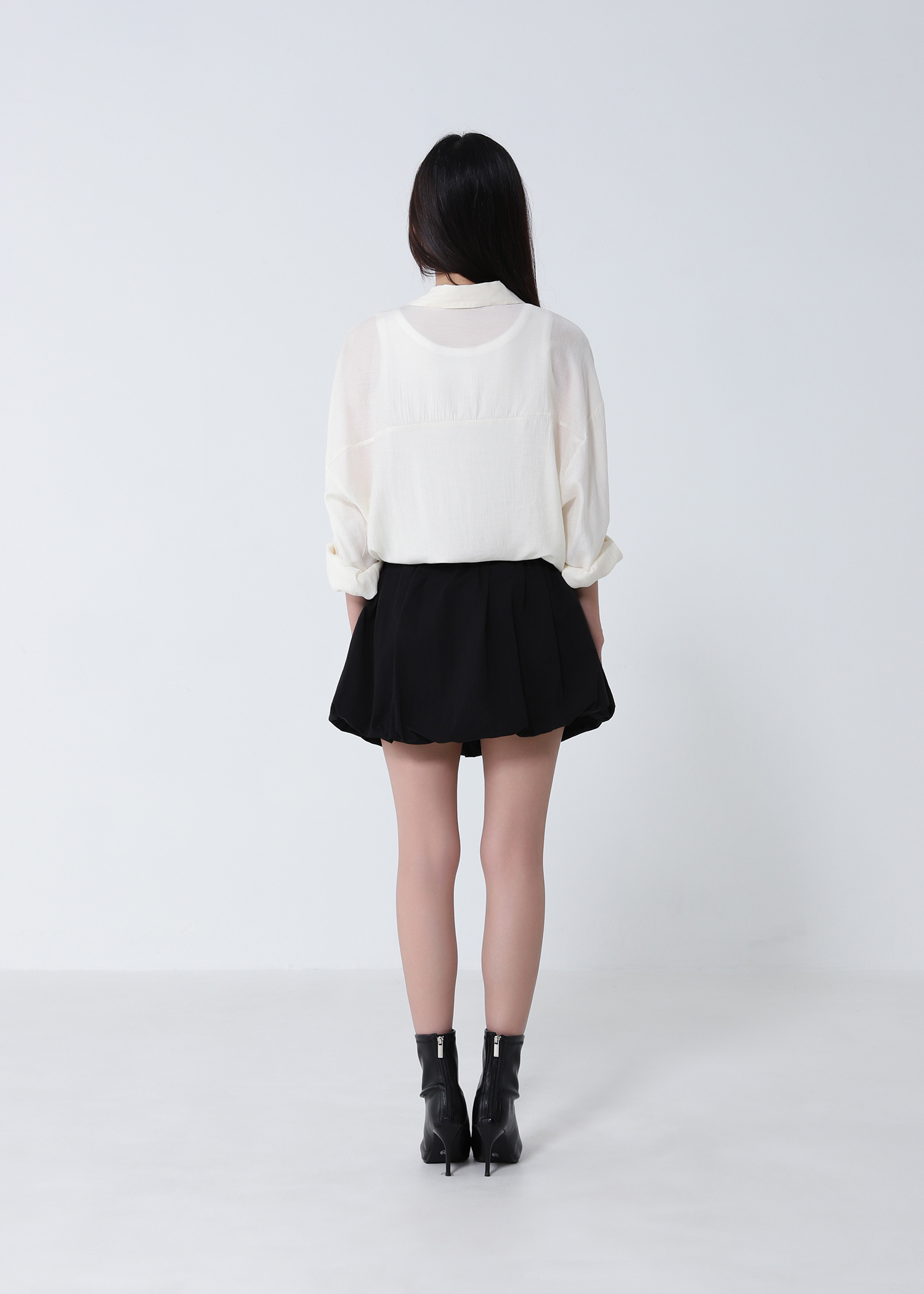 Studded Pocket Bubble Skort with Belt DJ308
