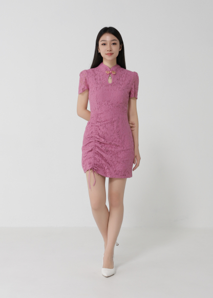 Short Sleeve Back Zip Dress 30296