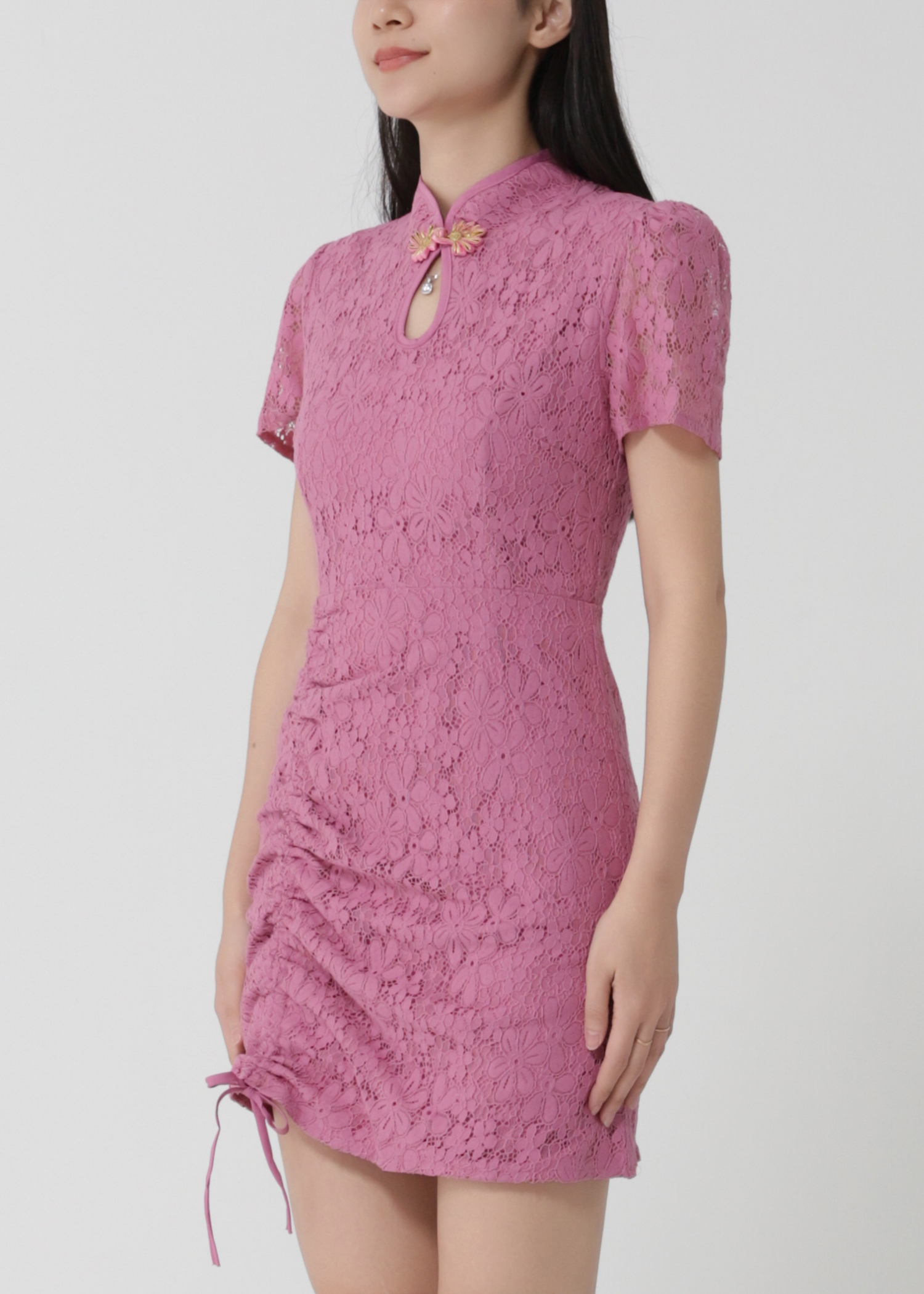 Short Sleeve Back Zip Dress 30296