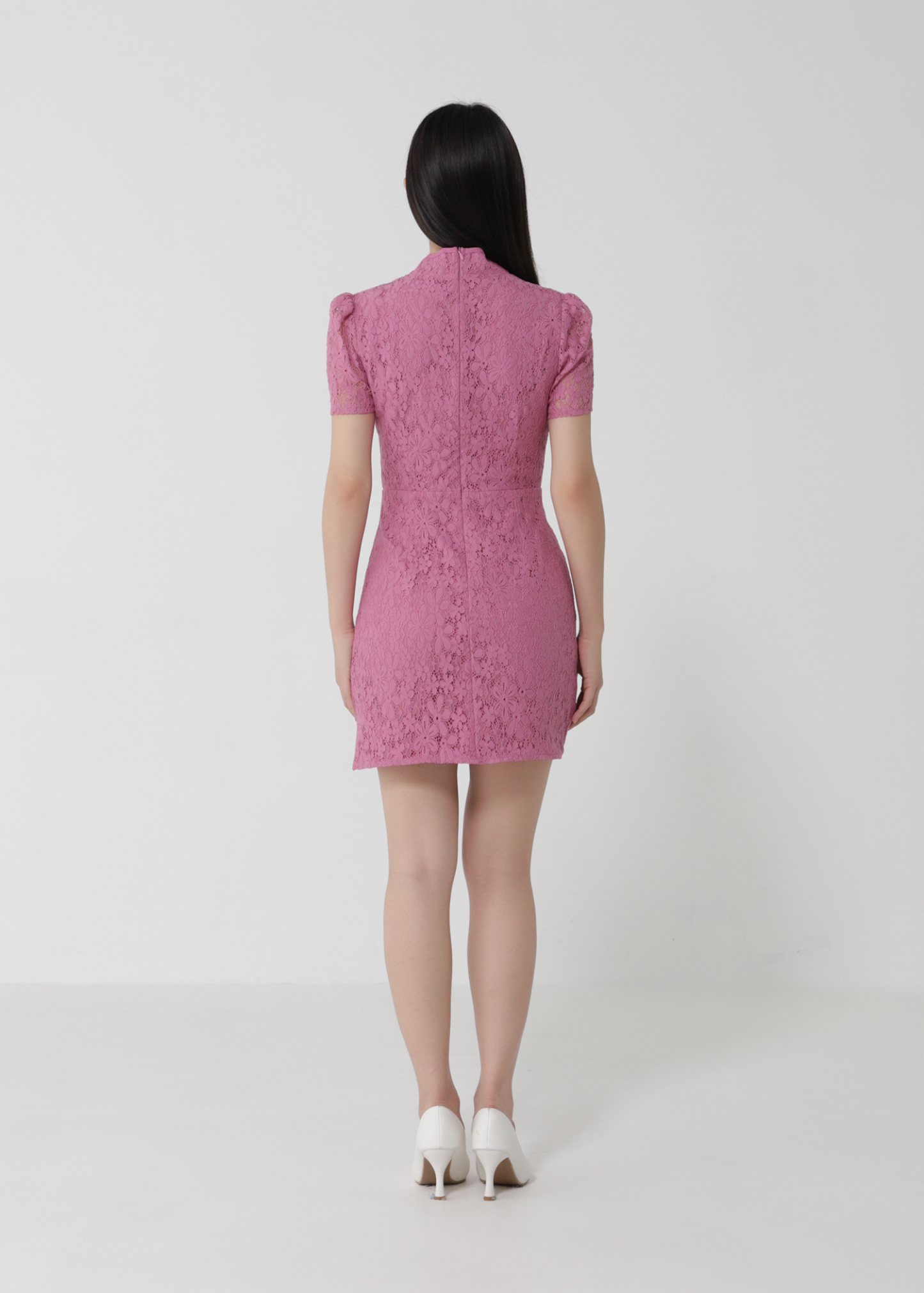 Short Sleeve Back Zip Dress 30296