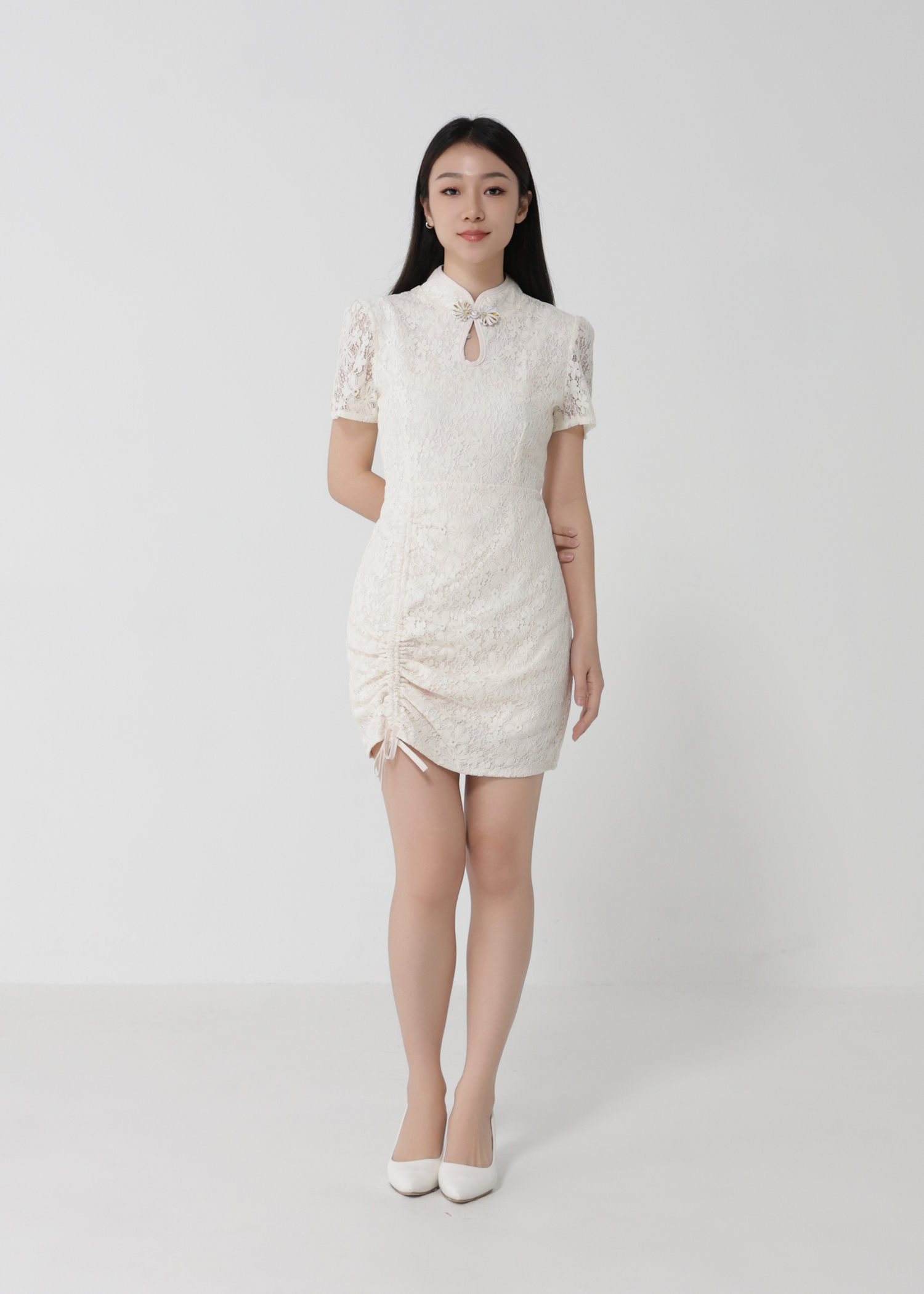 Short Sleeve Back Zip Dress 30296