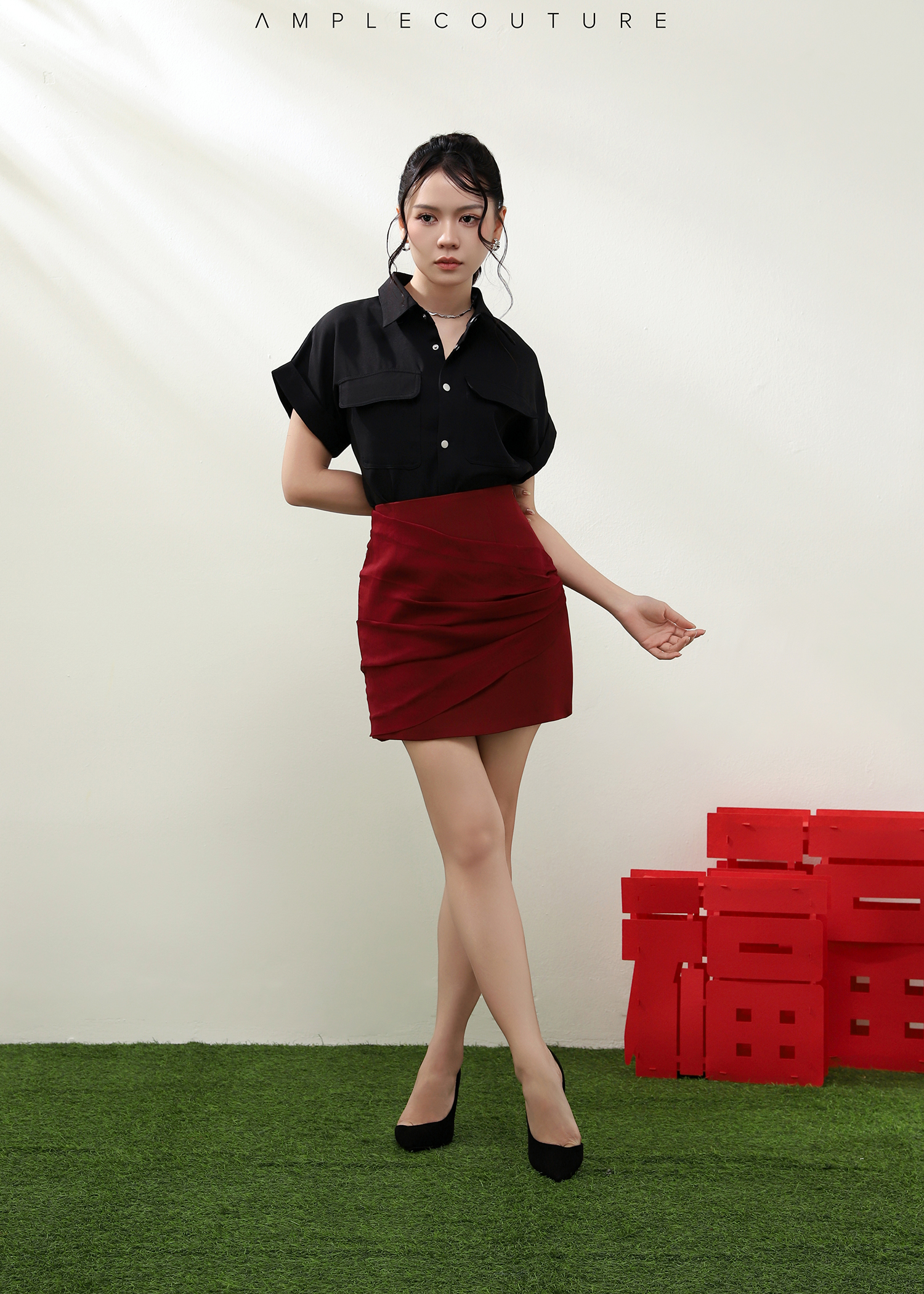 HigH Waist Wrap Net Skirt Pants AC782