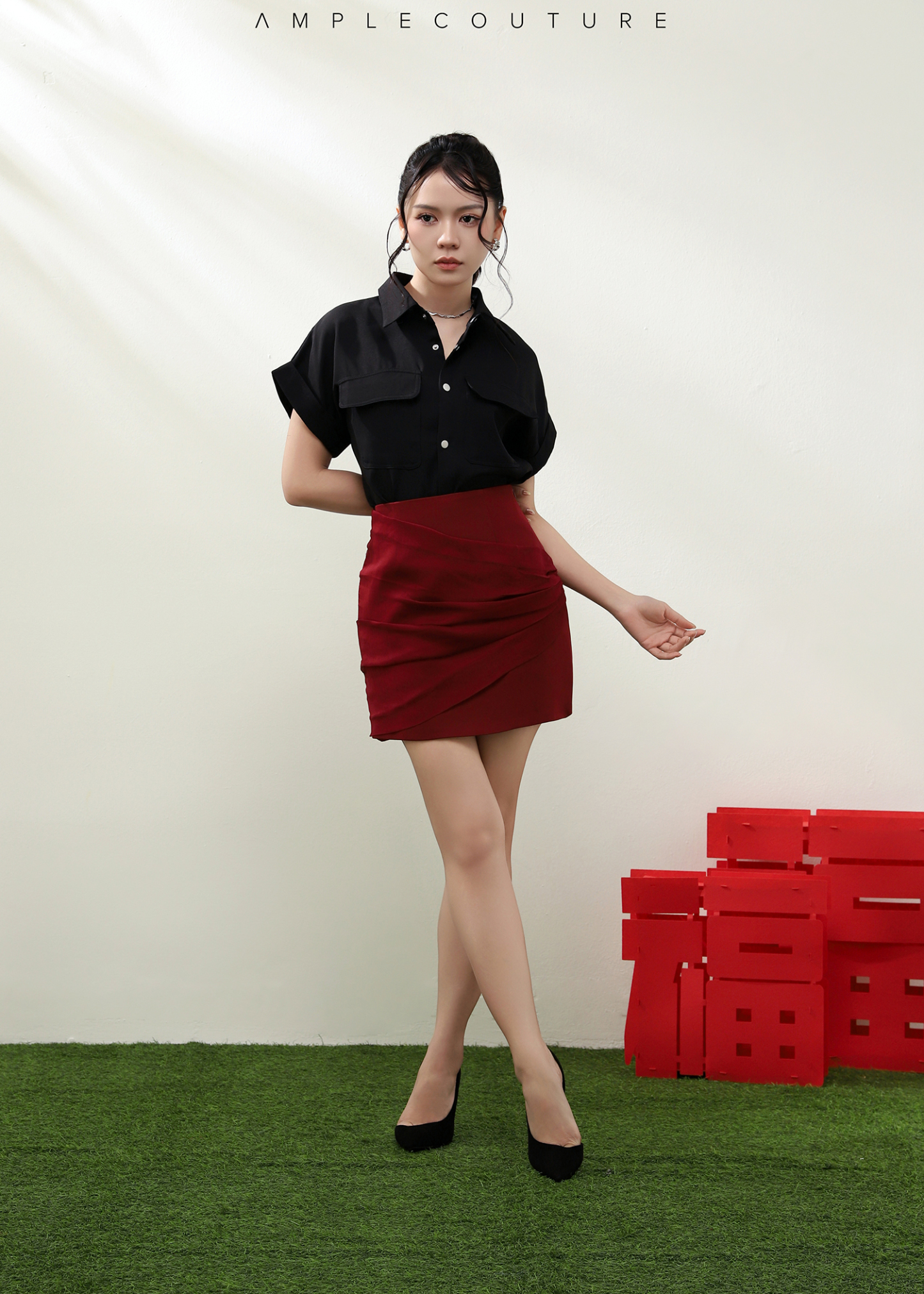 HigH Waist Wrap Net Skirt Pants AC782