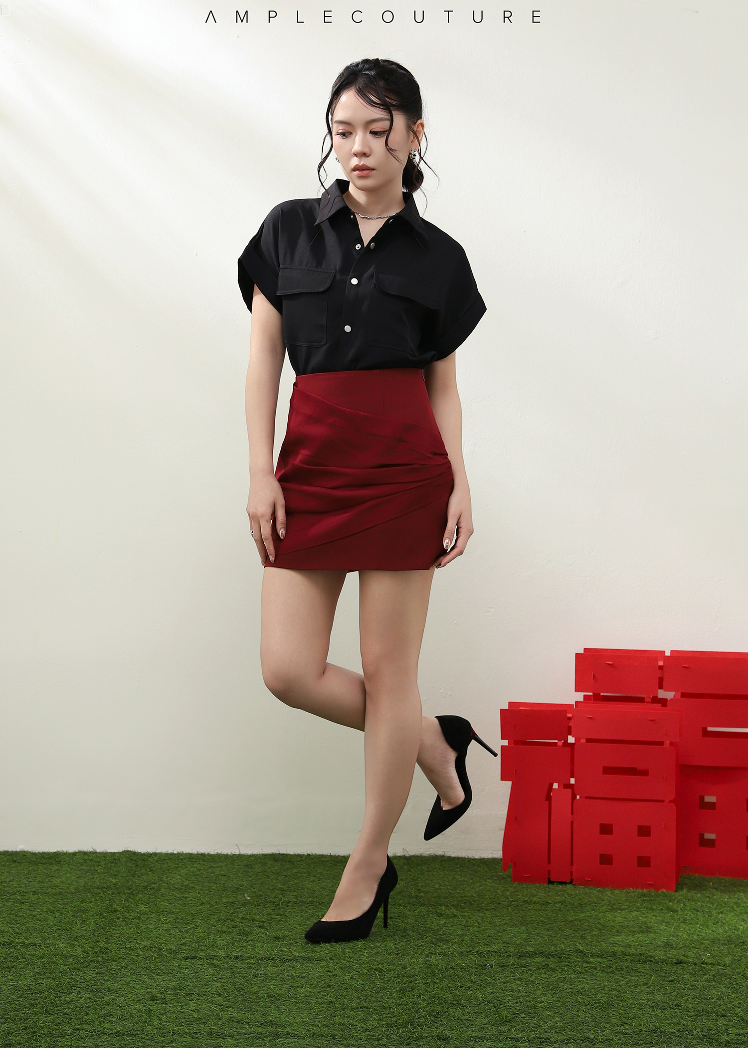 HigH Waist Wrap Net Skirt Pants AC782