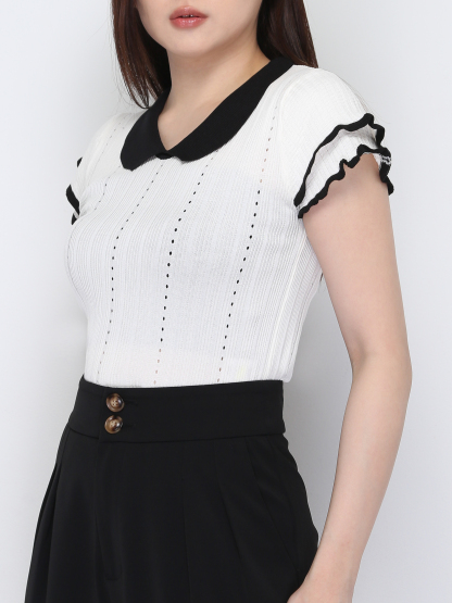 Knitted Short Sleeve Top 39055