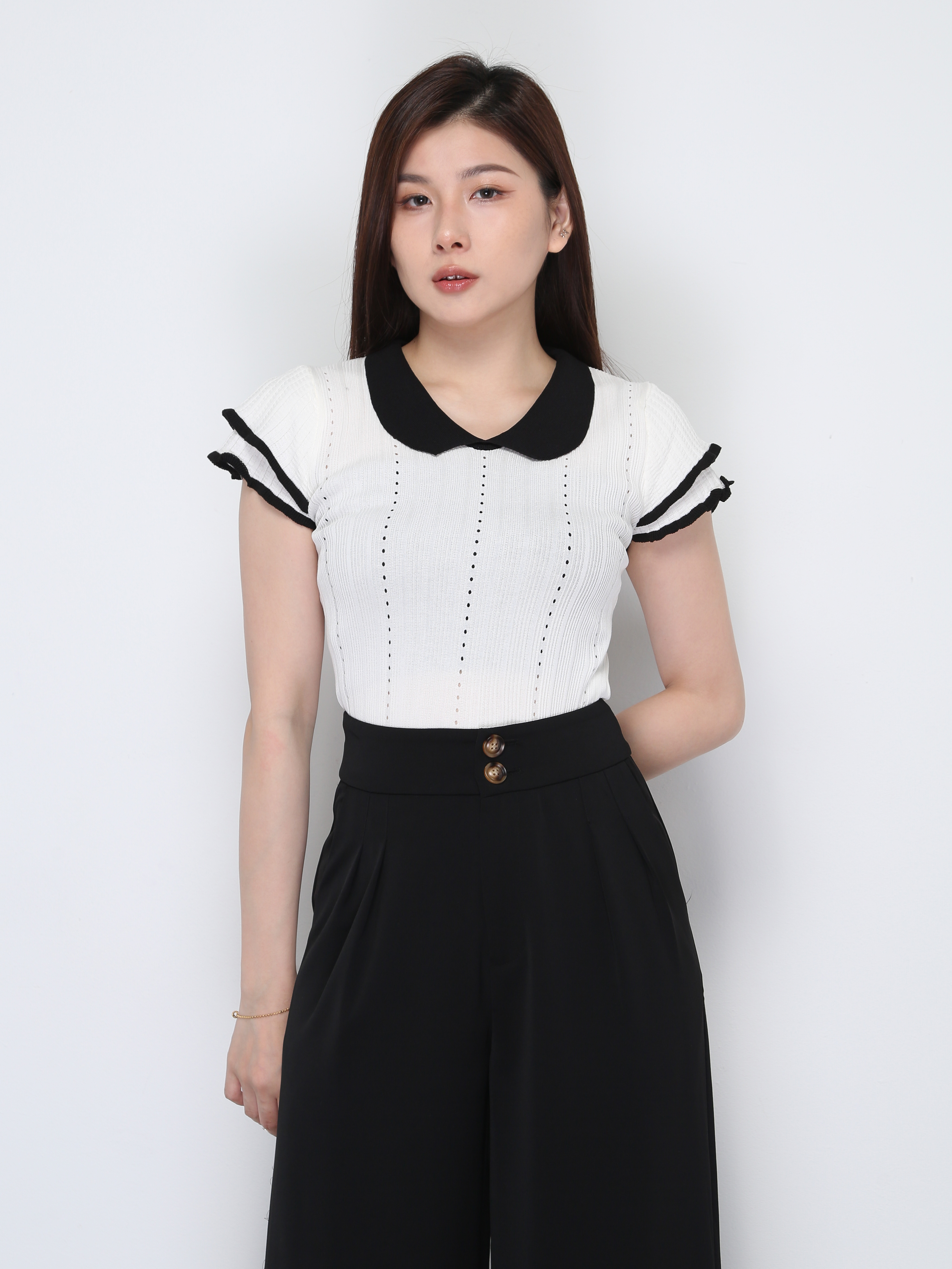 Knitted Short Sleeve Top 39055