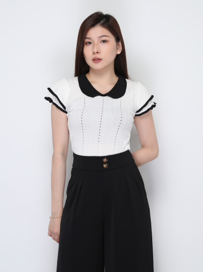 Knitted Short Sleeve Top 39055
