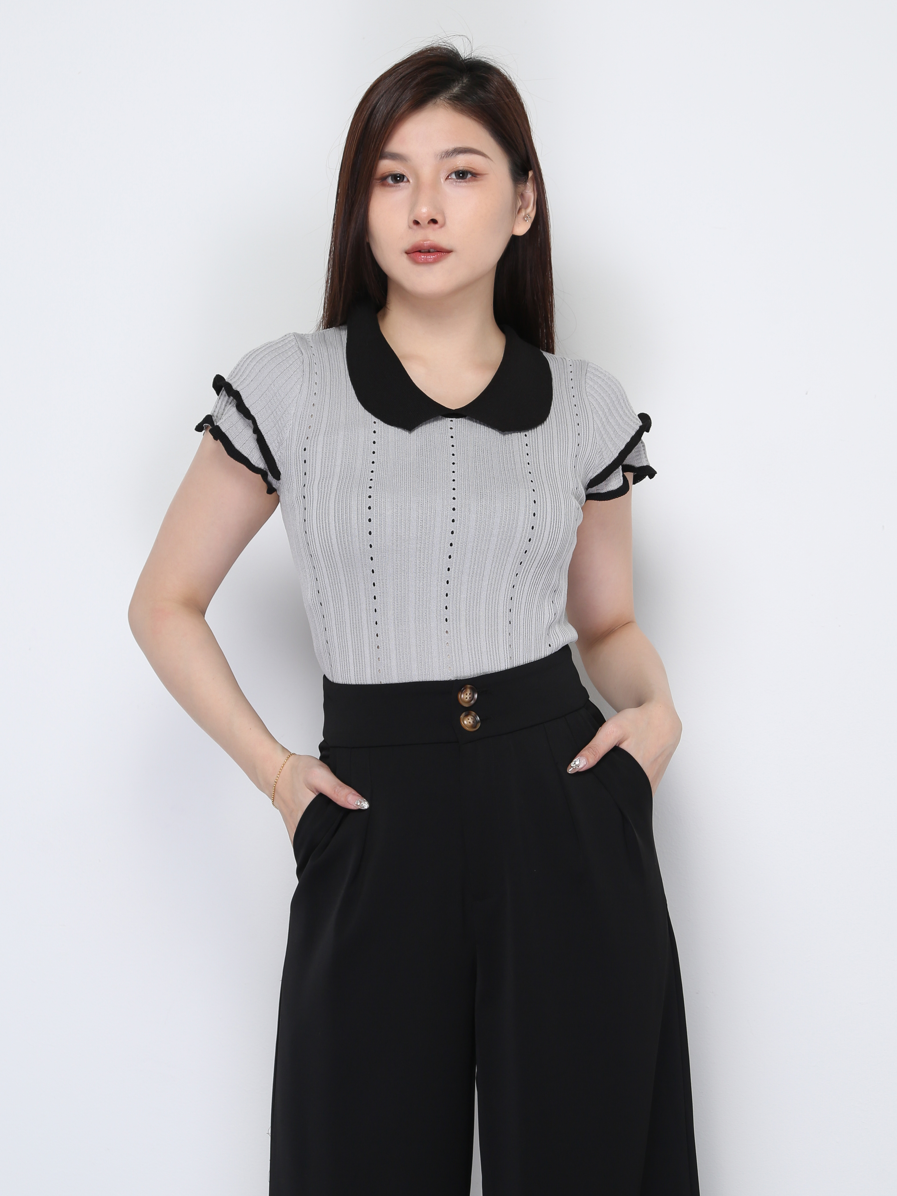 Knitted Short Sleeve Top 39055