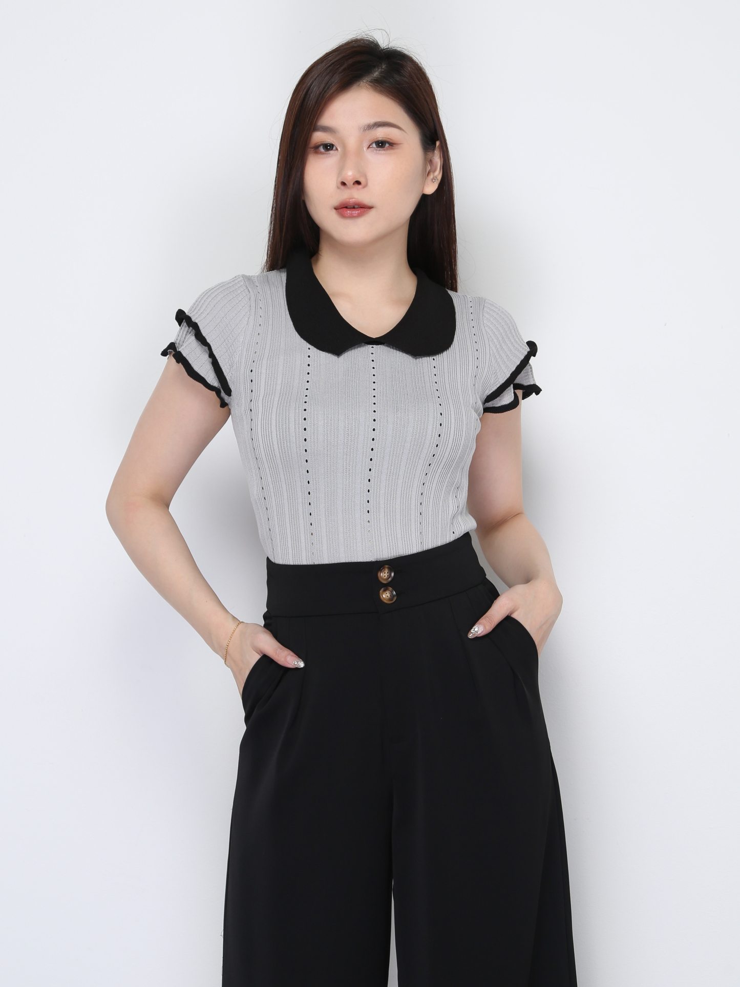 Knitted Short Sleeve Top 39055