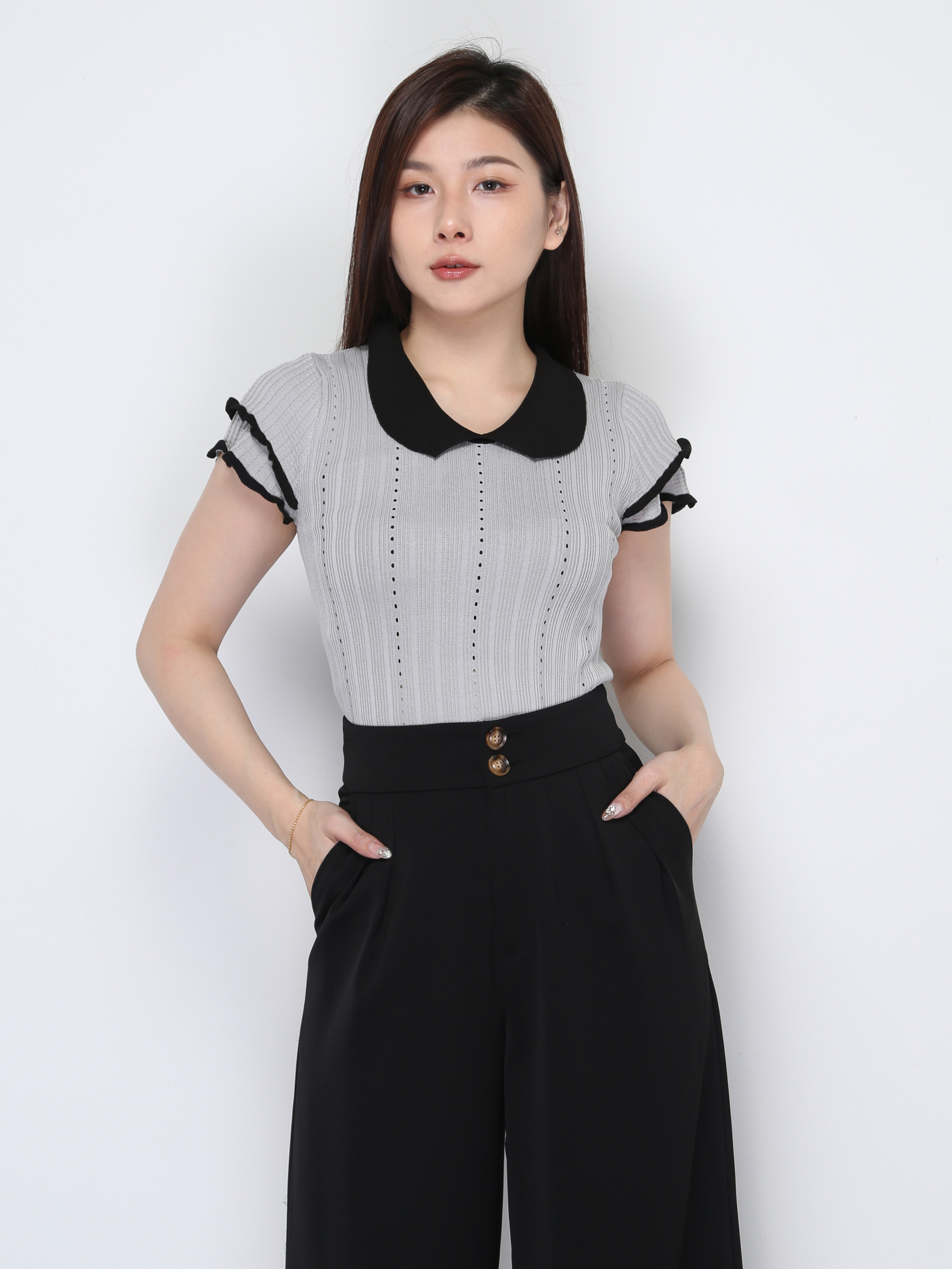 Knitted Short Sleeve Top 39055