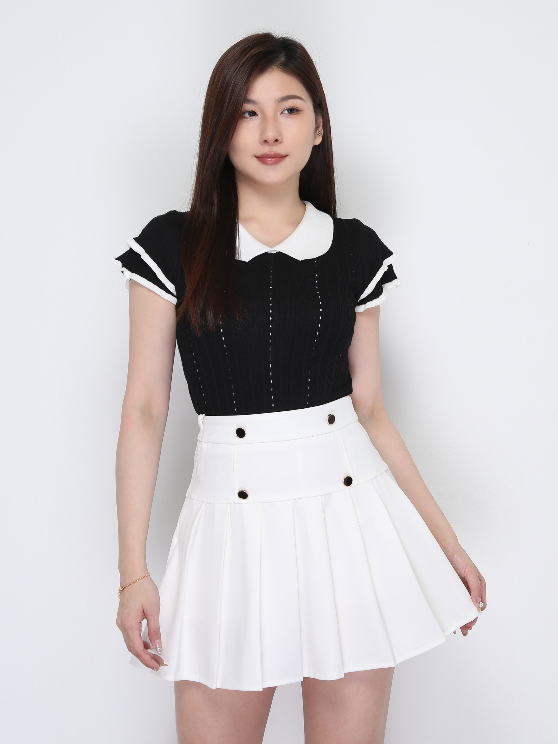 Knitted Short Sleeve Top 39055