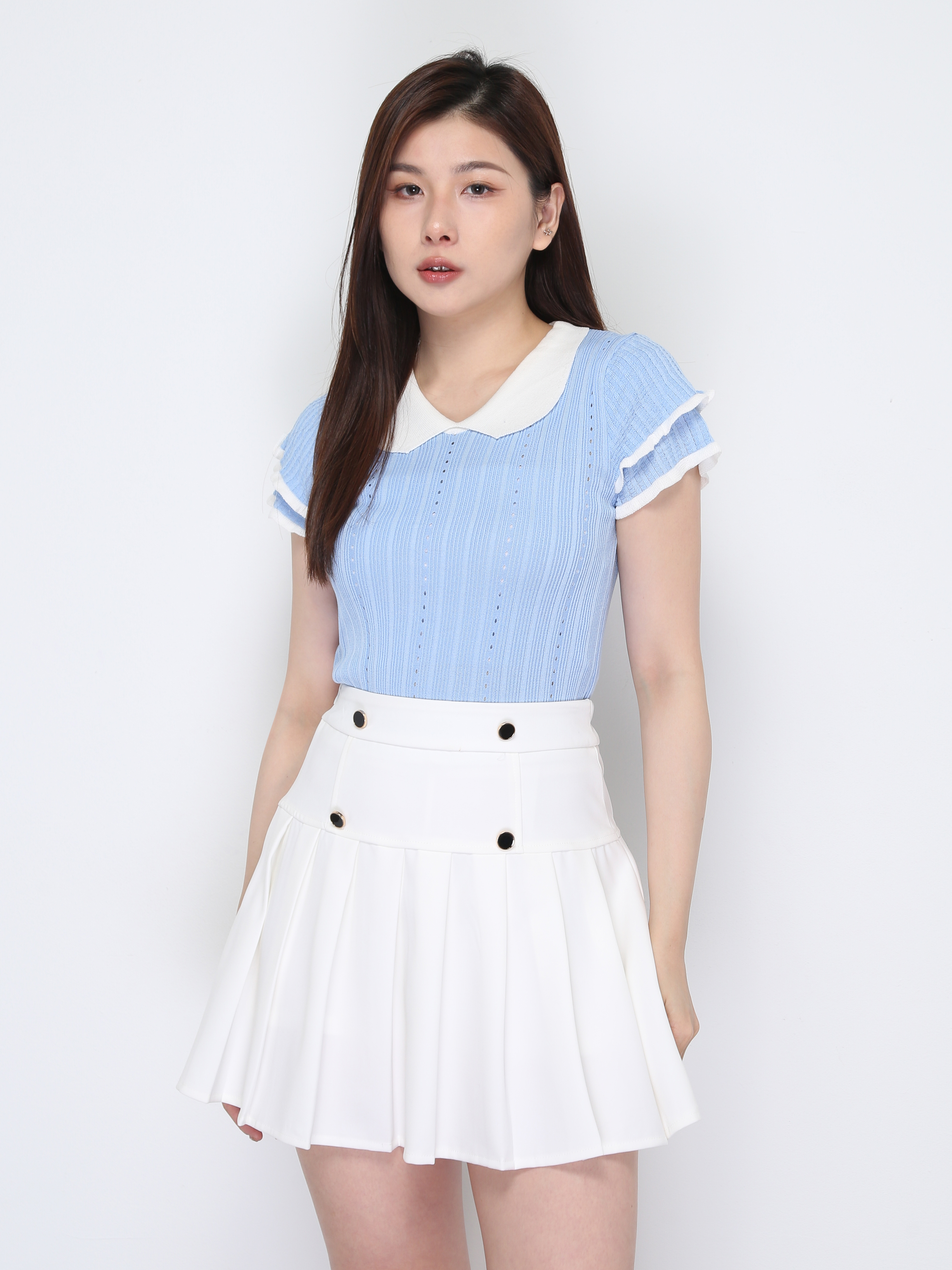 Knitted Short Sleeve Top 39055