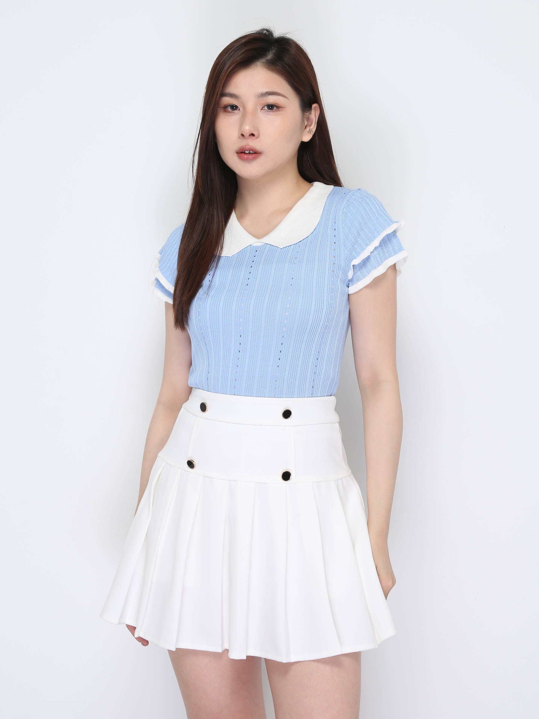 Knitted Short Sleeve Top 39055