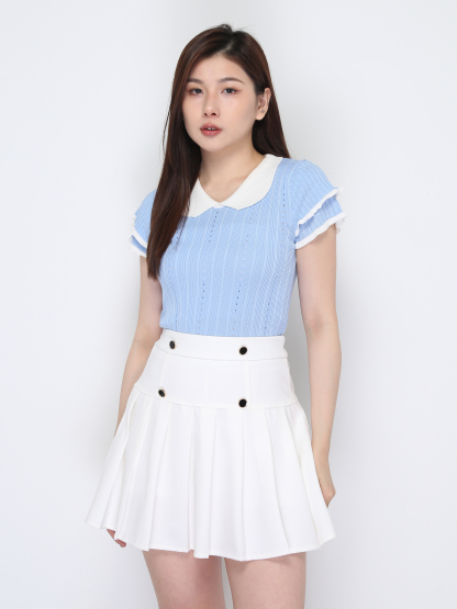 Knitted Short Sleeve Top 39055