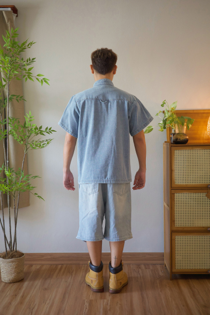 Denim Knot Button Shirt - Male Adult AC860