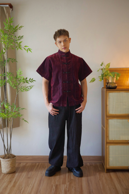 Denim Knot Button Shirt - Male Adult AC860