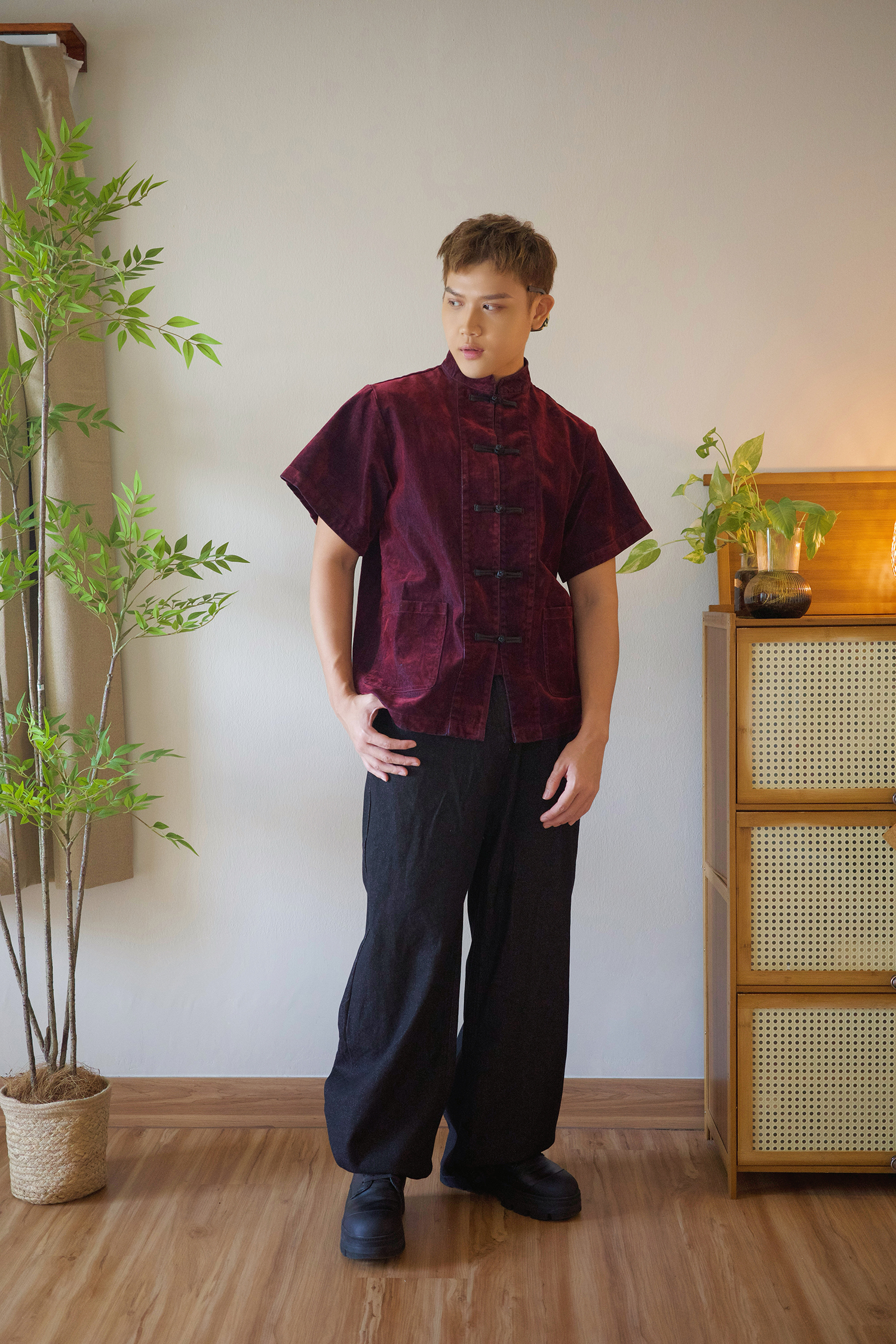 Denim Knot Button Shirt - Male Adult AC860