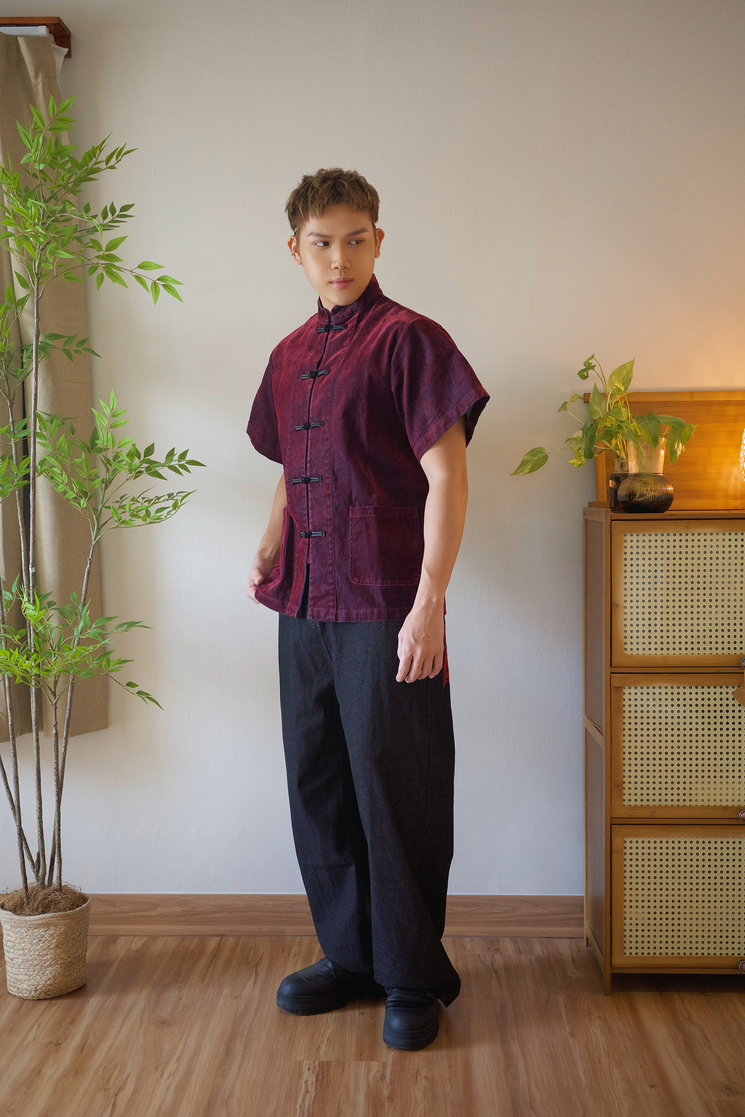 Denim Knot Button Shirt - Male Adult AC860