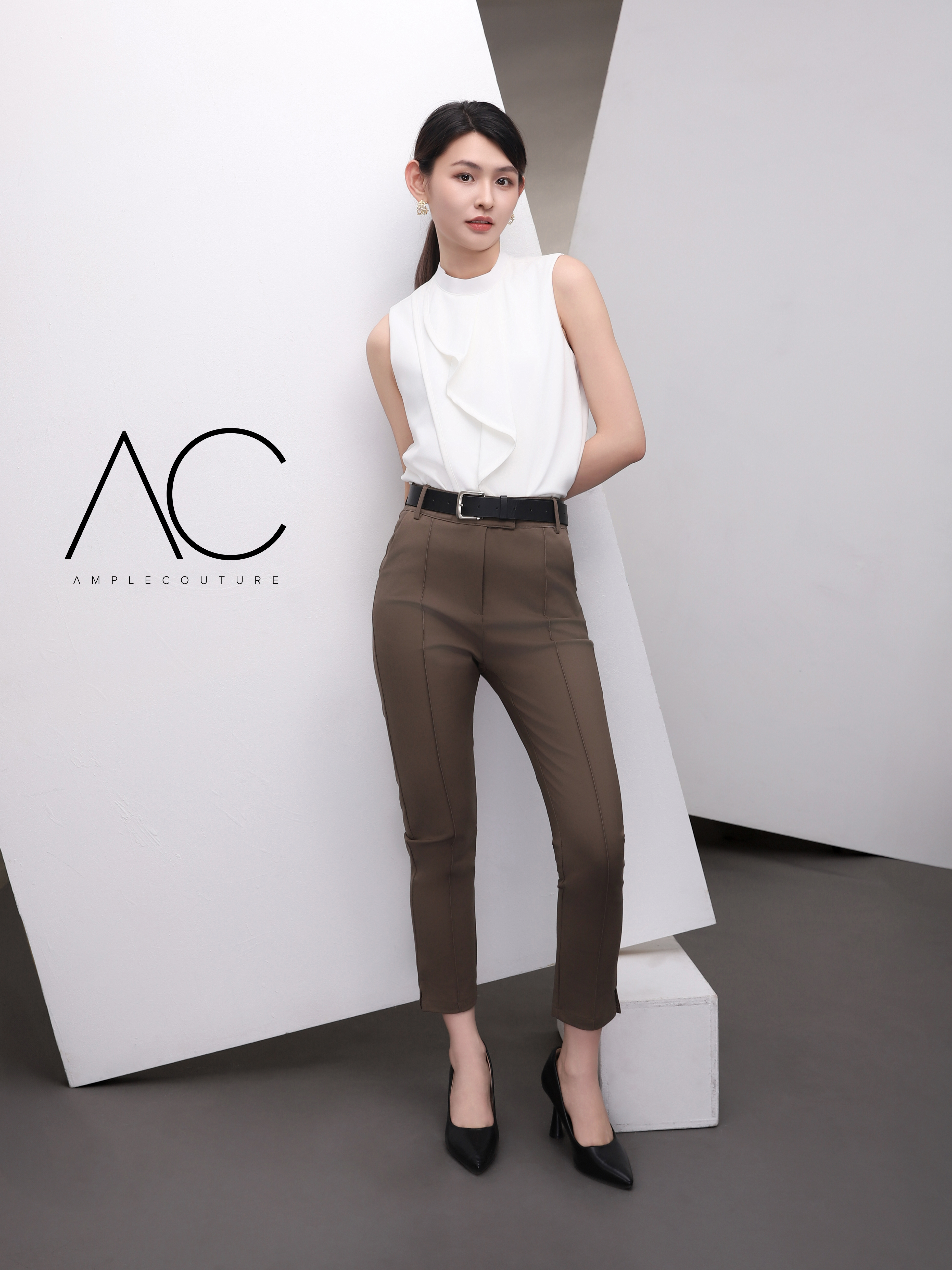 High Waist Side Pocket Long Pant AC562