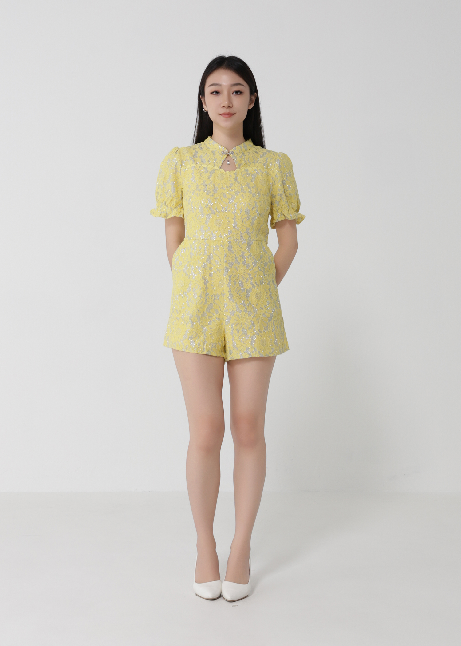 Short Sleeve Back Zip Jumpsuit 30178