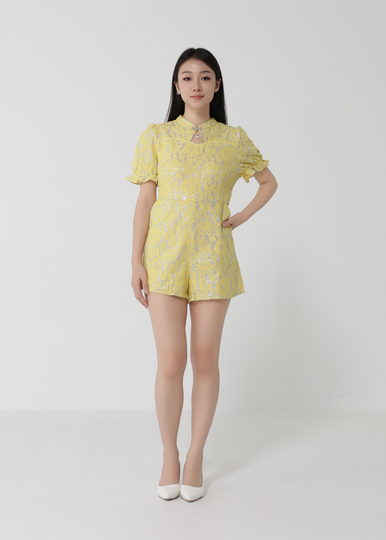 Short Sleeve Back Zip Jumpsuit 30178