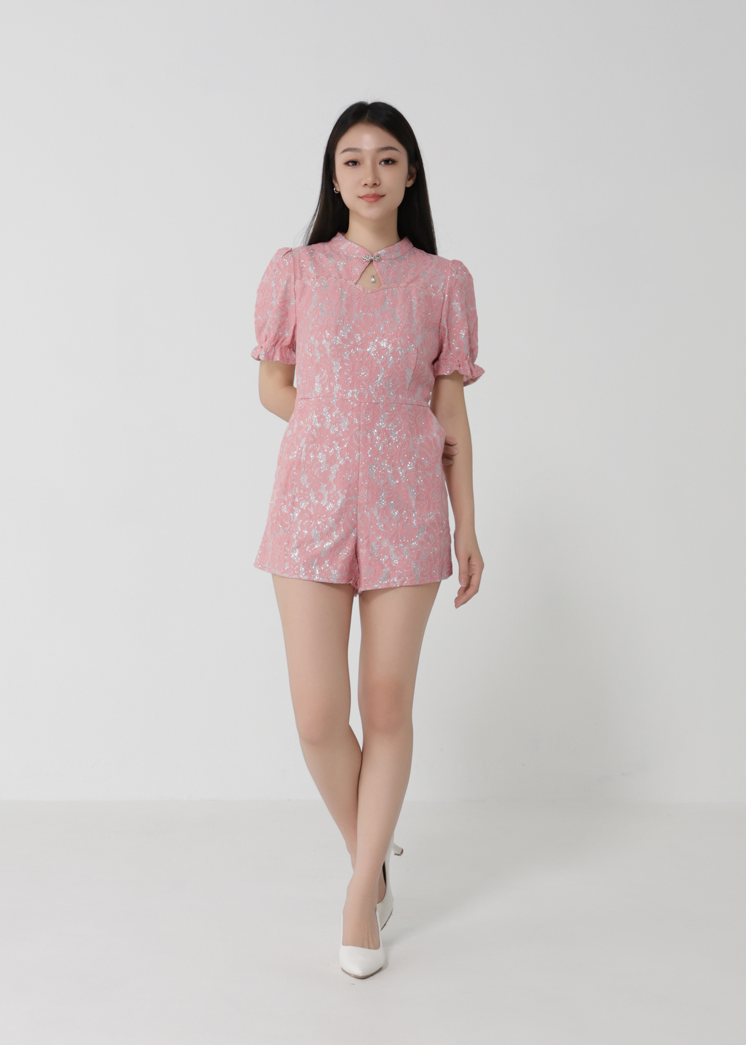 Short Sleeve Back Zip Jumpsuit 30178