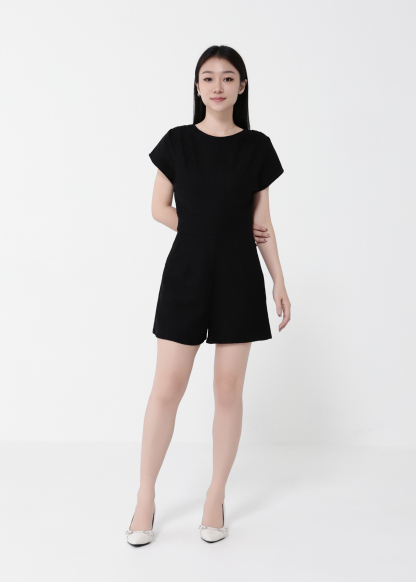 Short Sleeve Back Zip Jumpsuit 40611