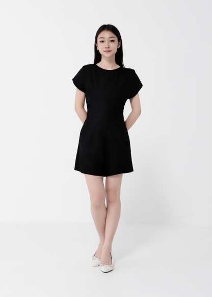 Short Sleeve Back Zip Jumpsuit 40611