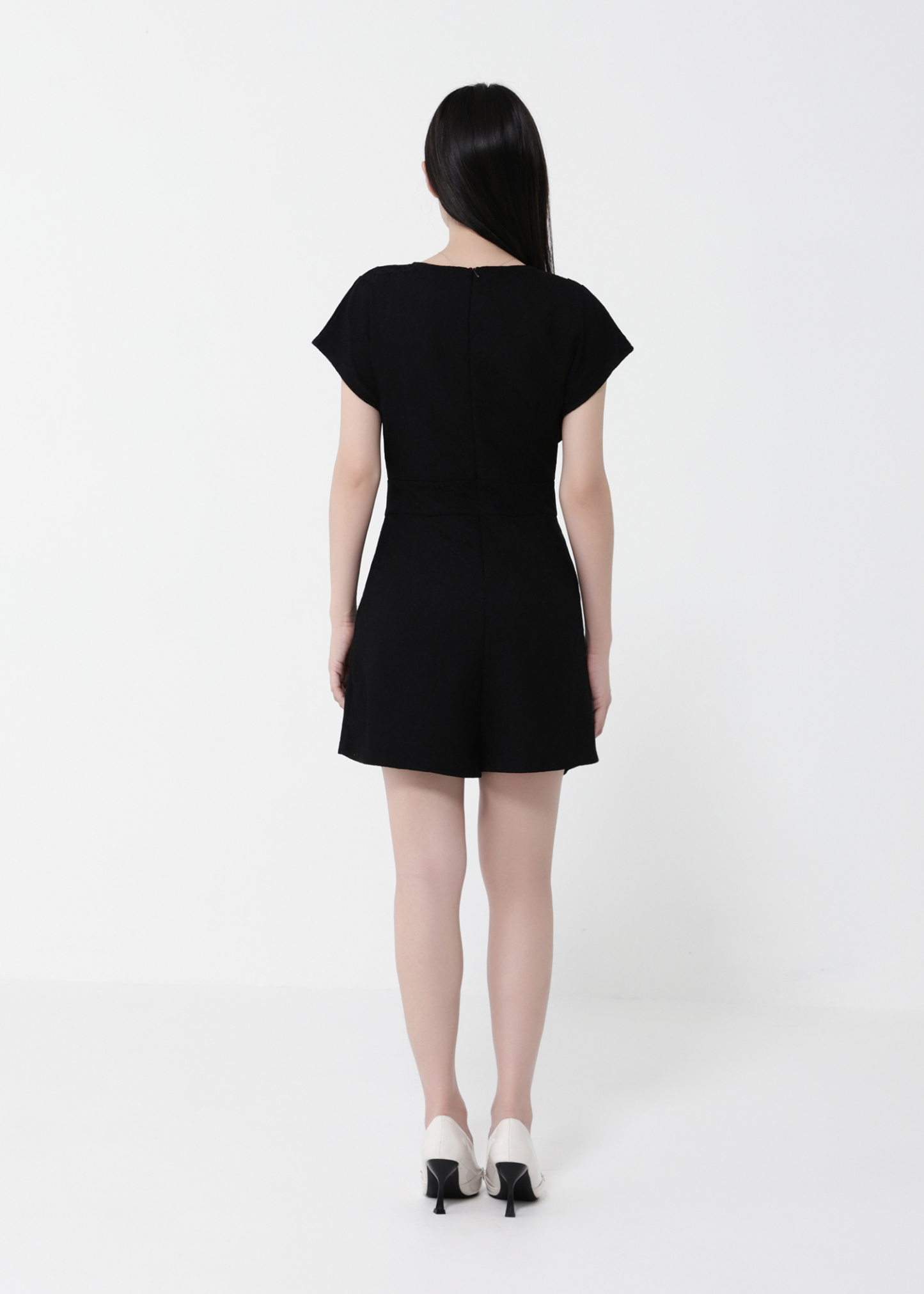 Short Sleeve Back Zip Jumpsuit 40611