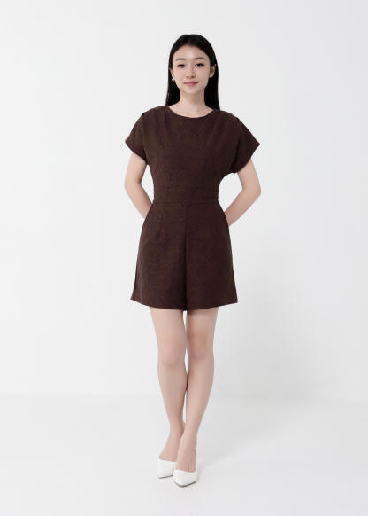Short Sleeve Back Zip Jumpsuit 40611