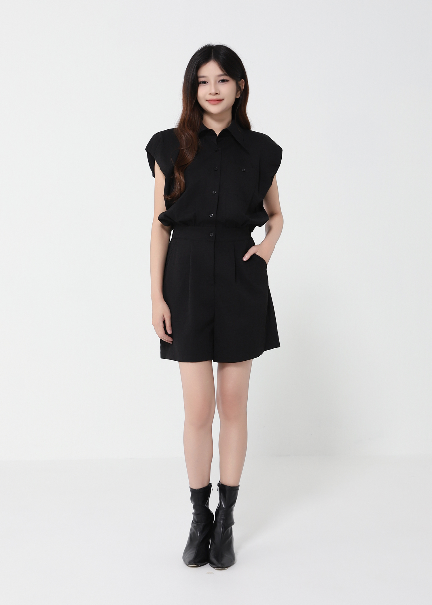 Sleeveless Front Button Jumpsuit 41012