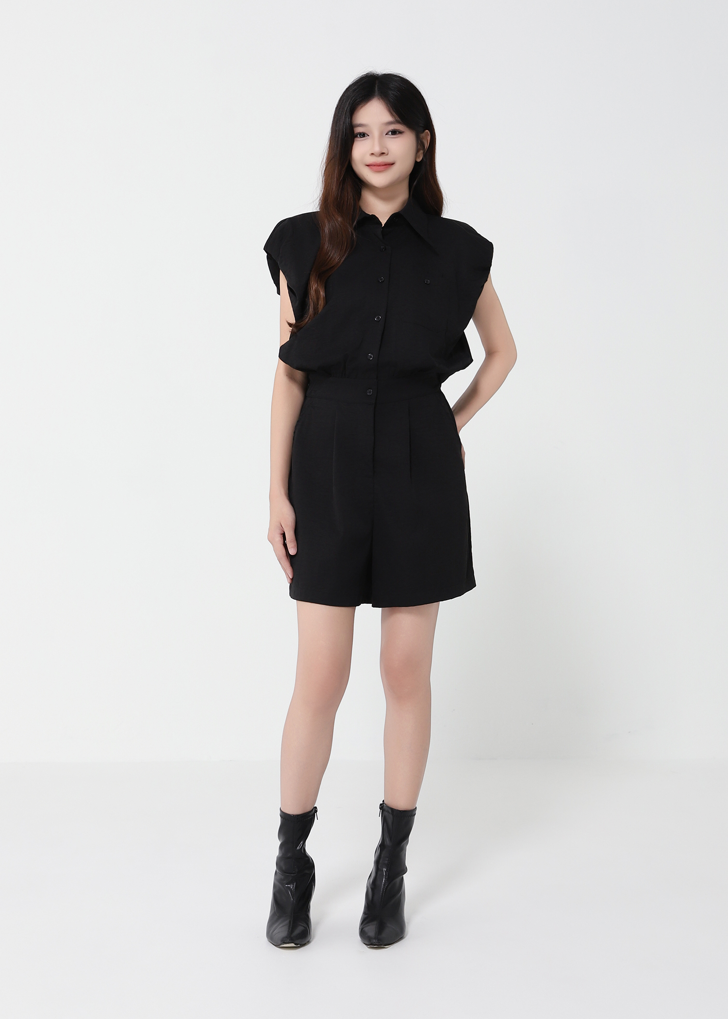 Sleeveless Front Button Jumpsuit 41012