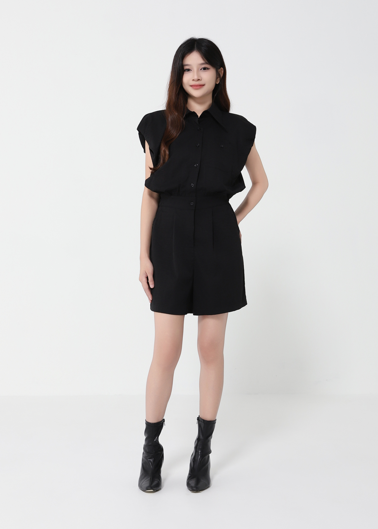 Sleeveless Front Button Jumpsuit 41012