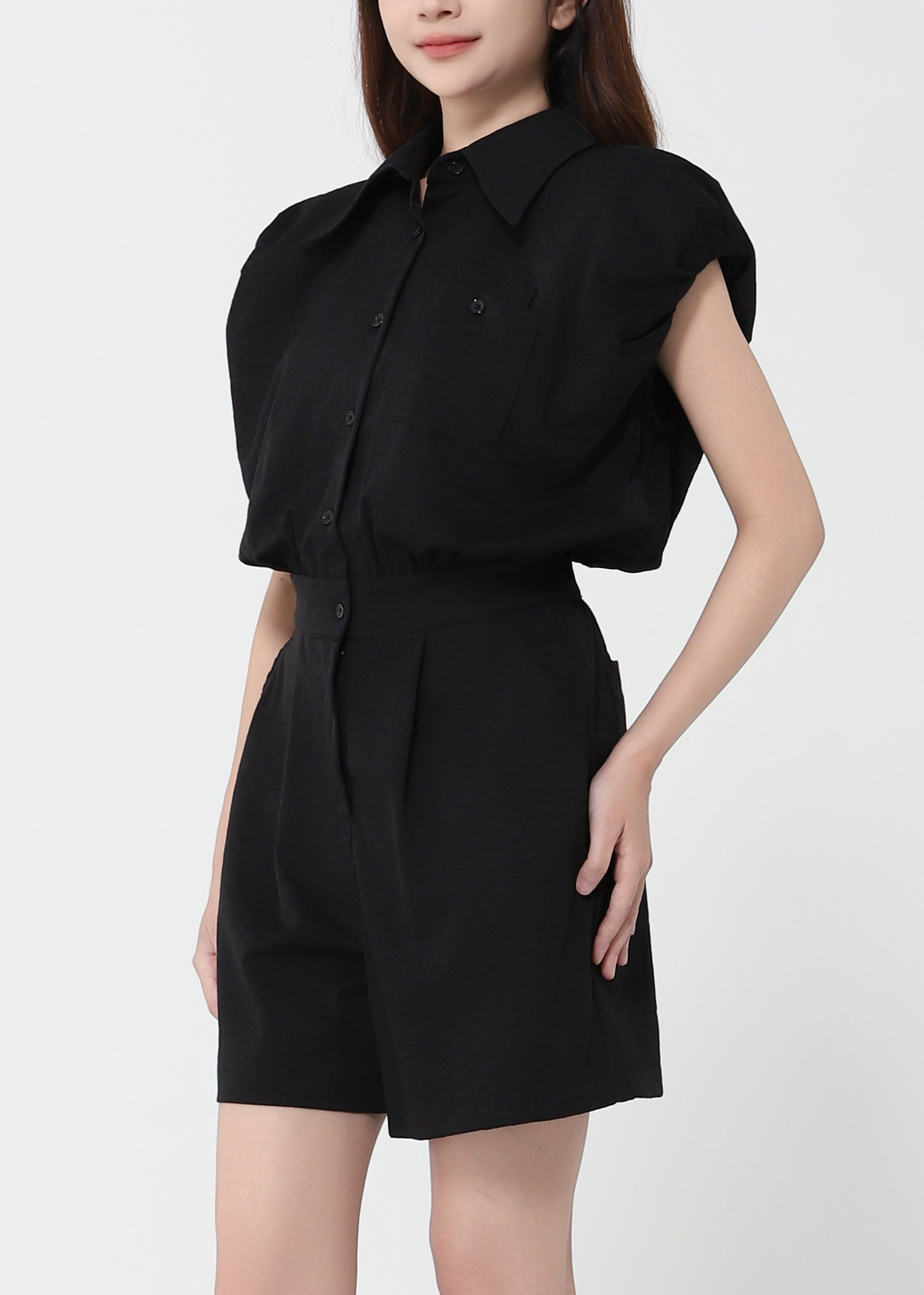 Sleeveless Front Button Jumpsuit 41012