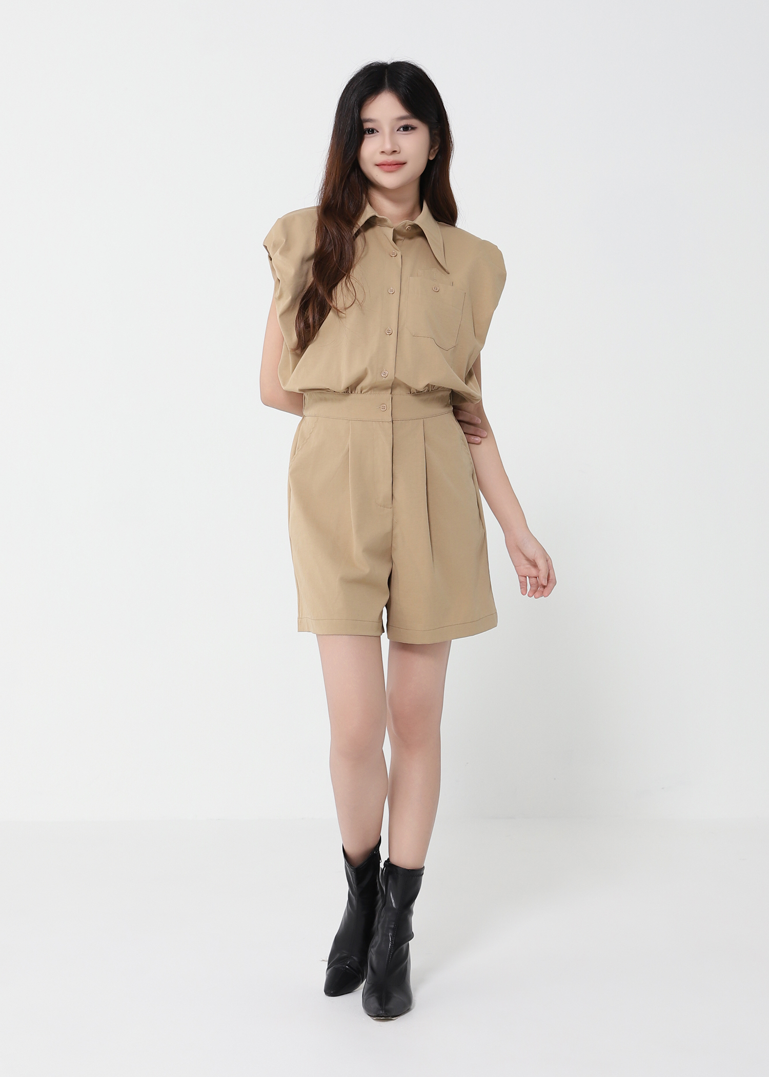 Sleeveless Front Button Jumpsuit 41012