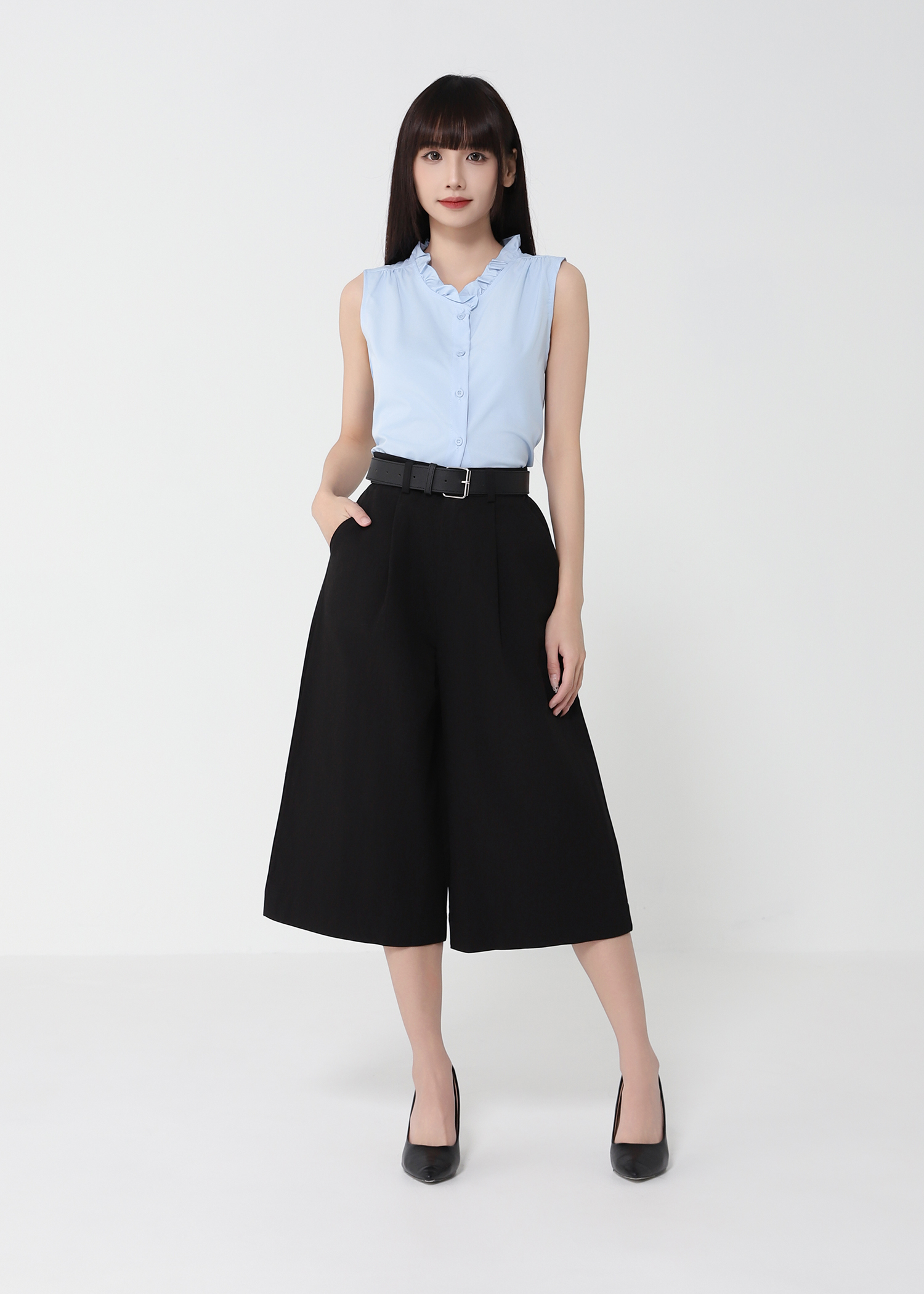 High Waist With Belt Long Pant 49208