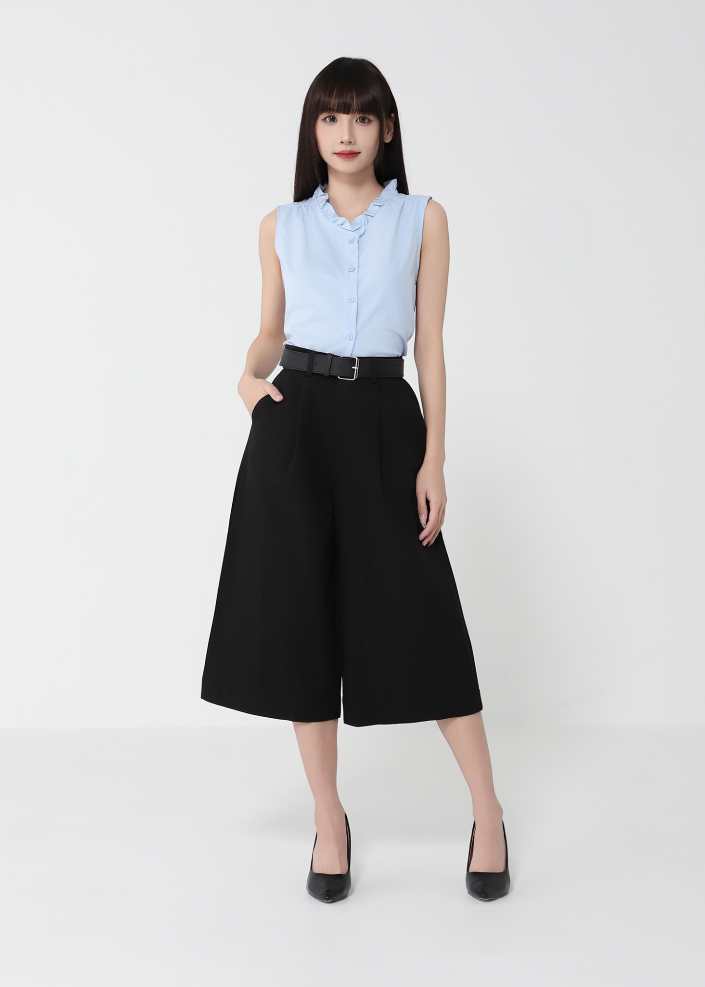 High Waist With Belt Long Pant 49208