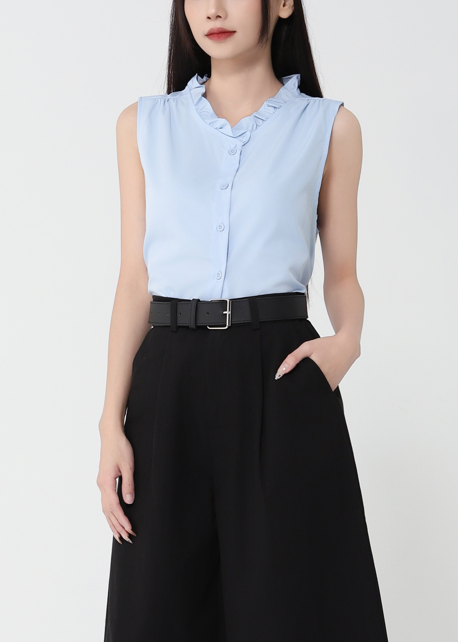 High Waist With Belt Long Pant 49208