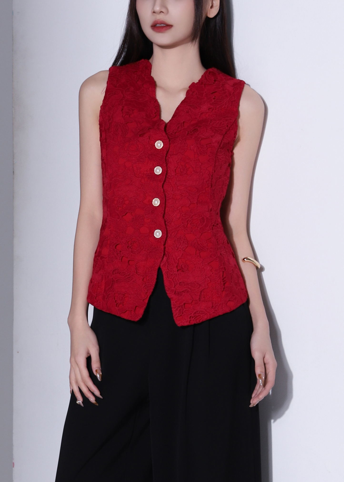 Elegant Lace Fitted Top DJ272