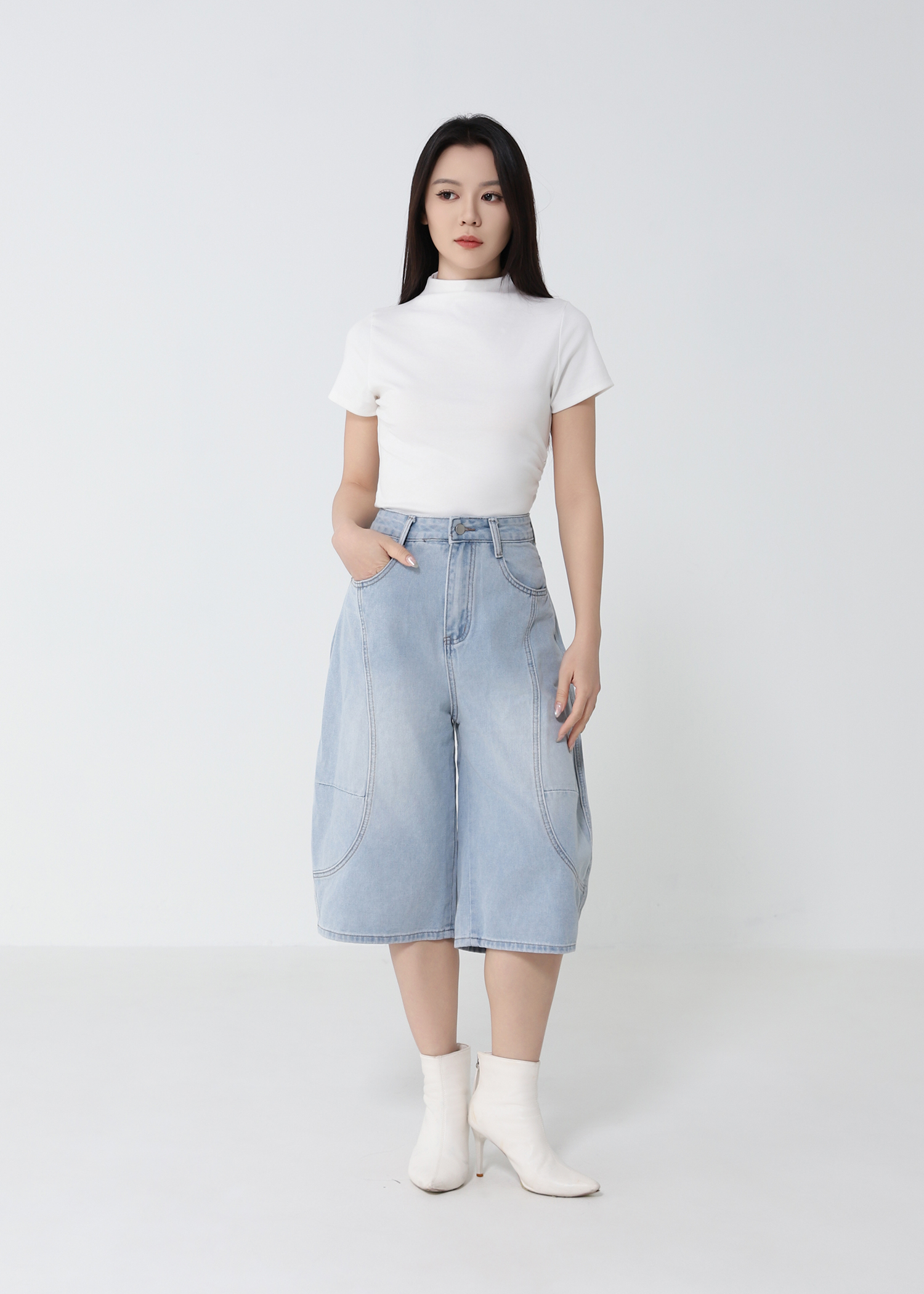 Denim Midi Pants DJ255